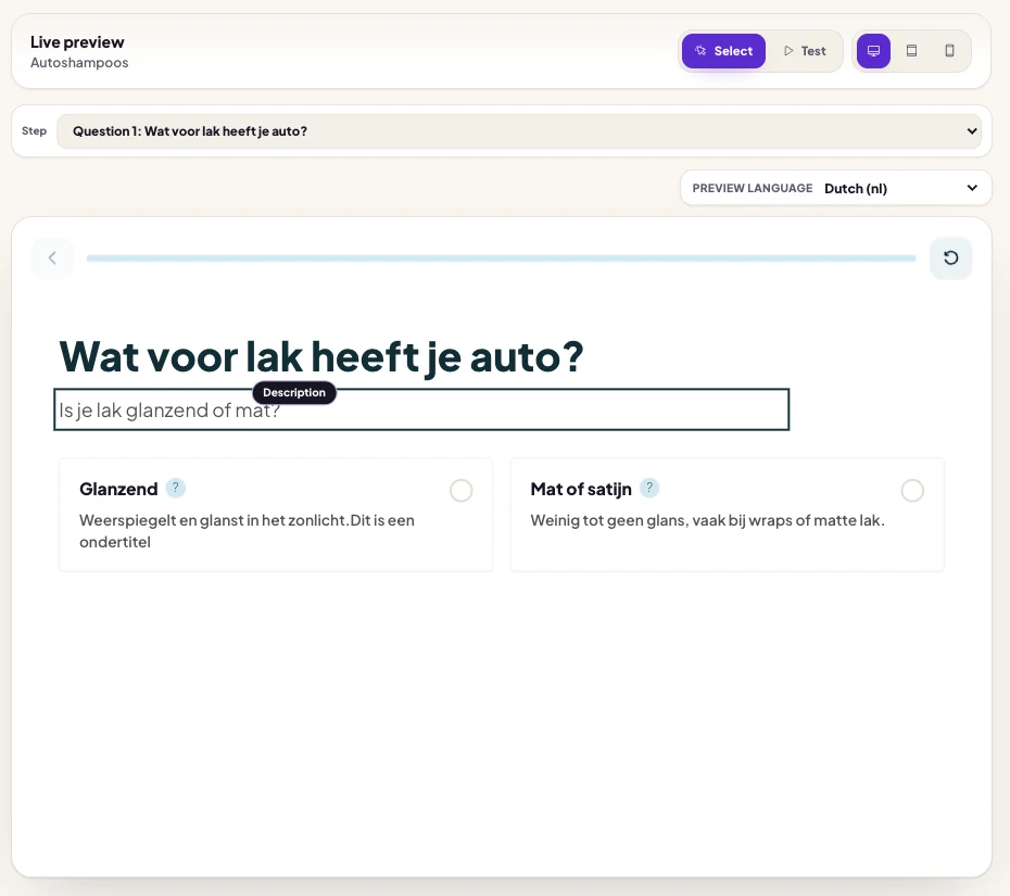 Carclean advice flow styling preview.
