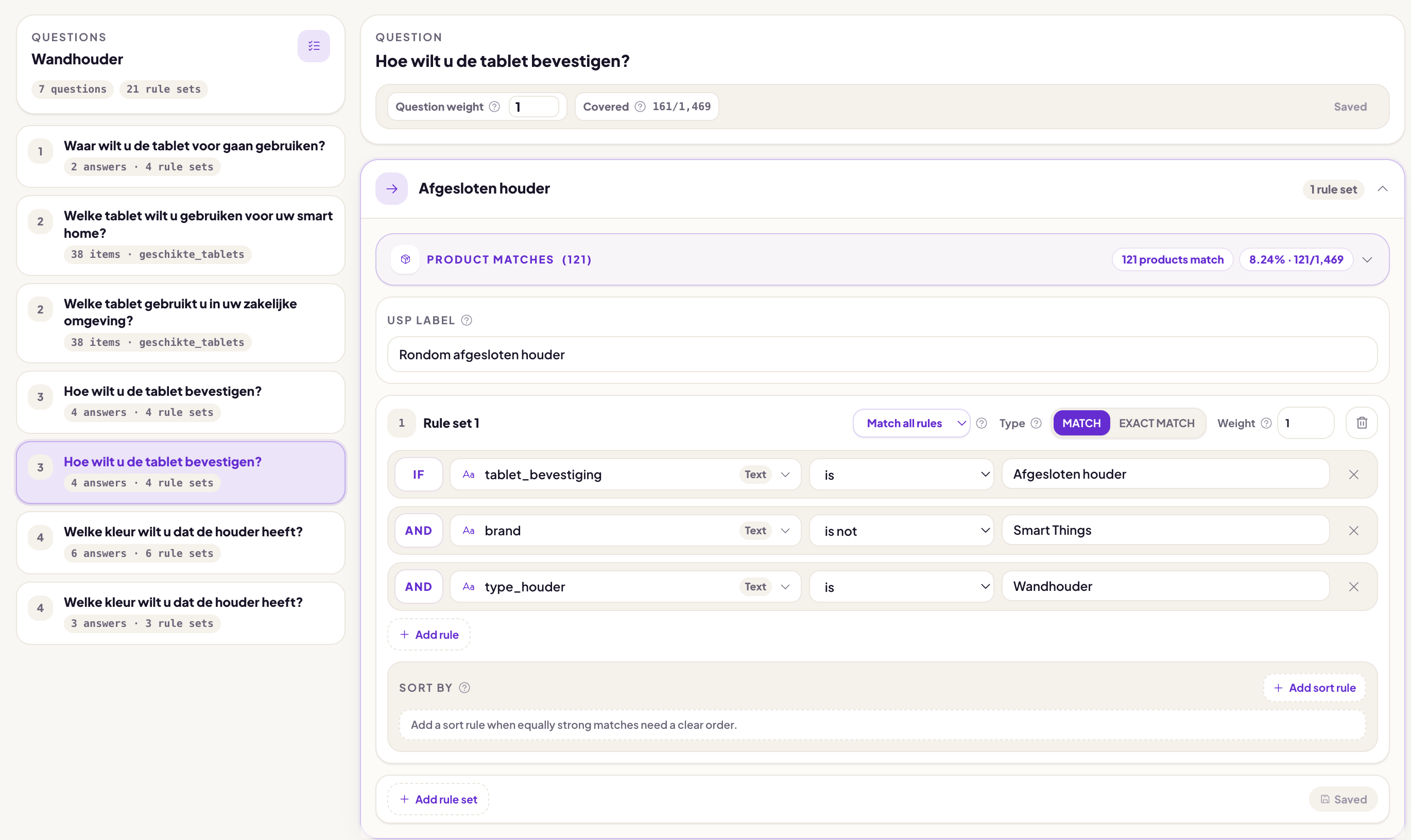 Matching-opzet voor Scolio devicebeheeroplossingen.