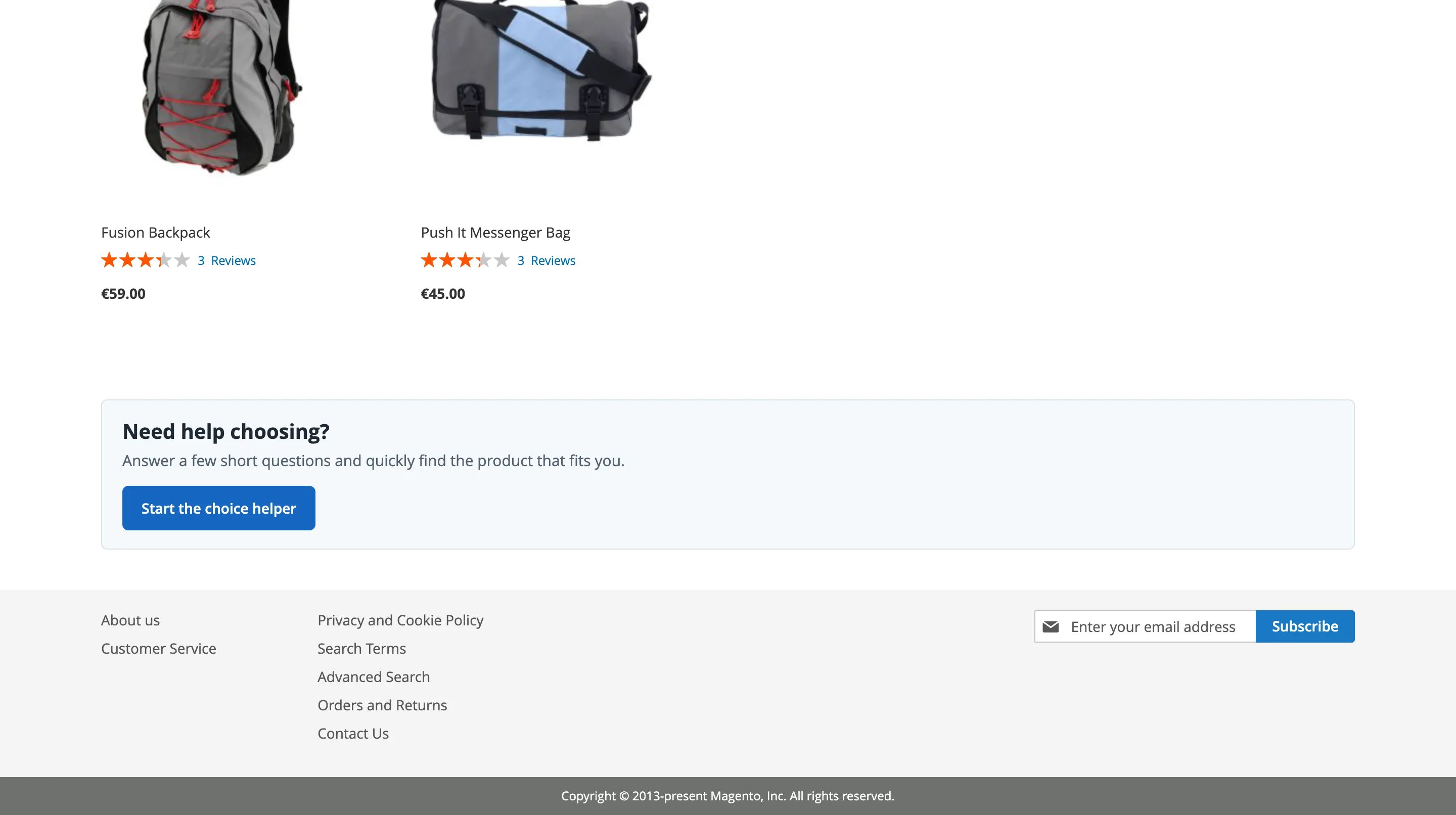 Magento CMS page with a BerryPath Flow widget.