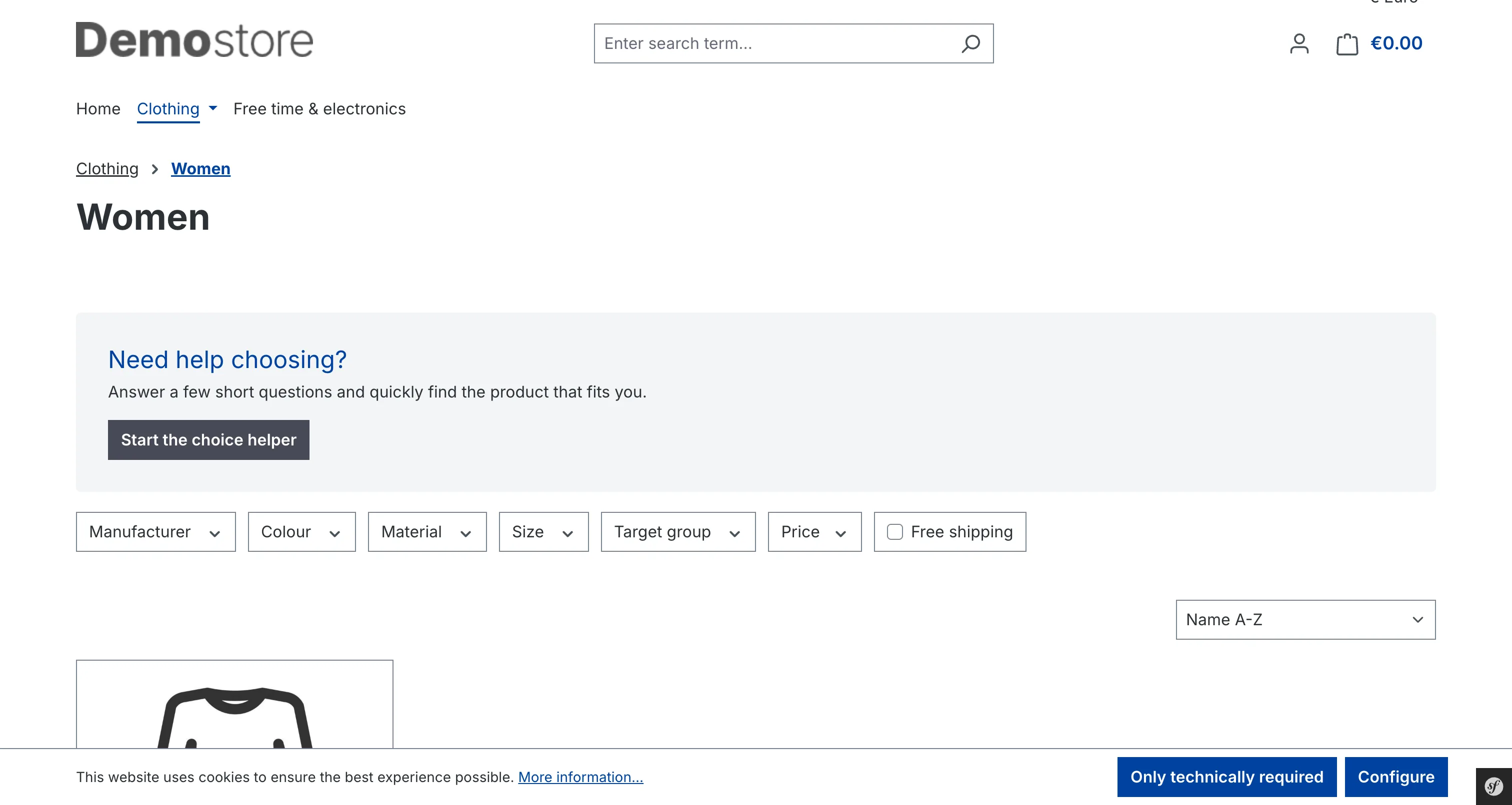 Shopware category page with a BerryPath Flow widget.