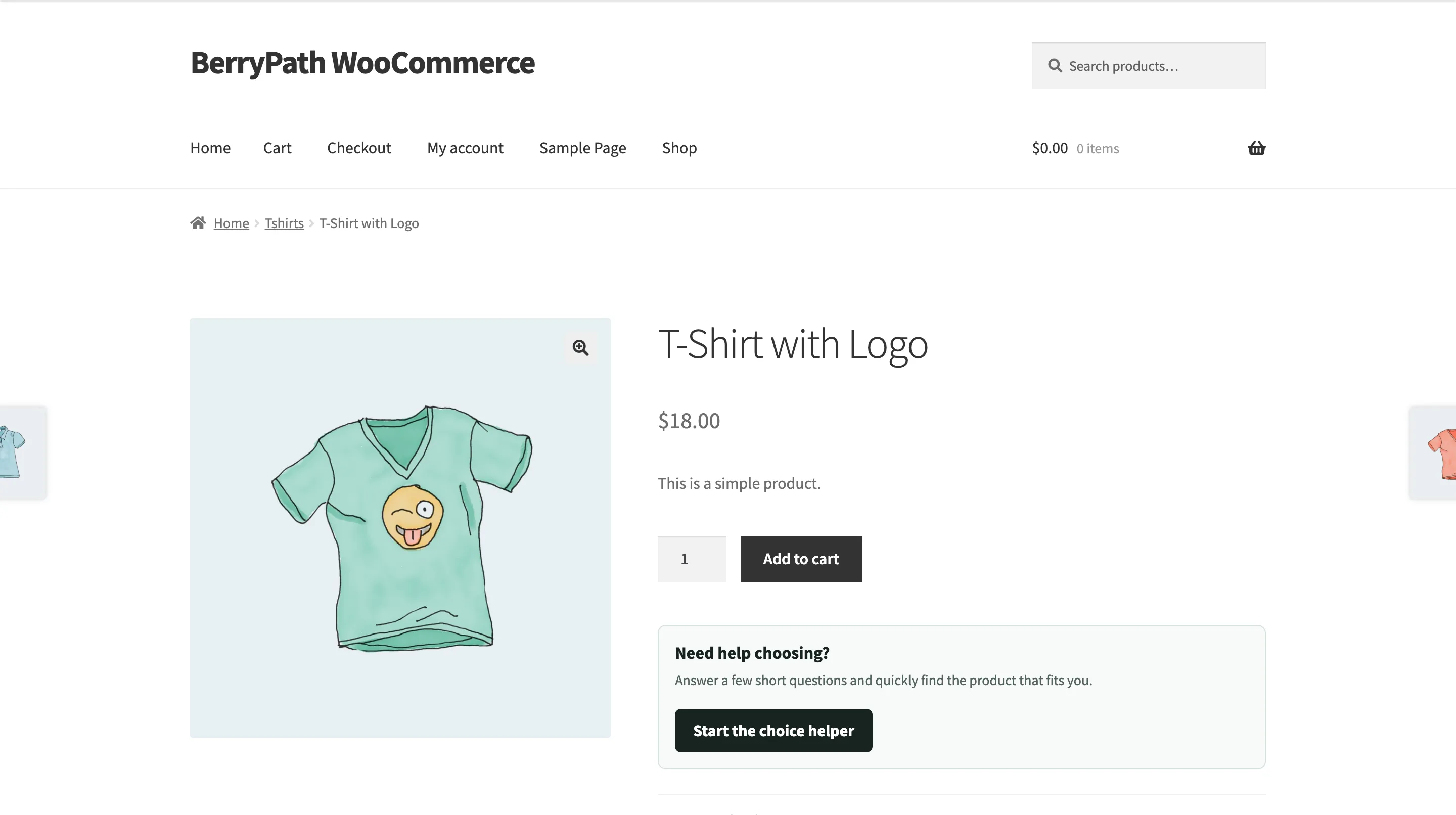 WooCommerce product page with a BerryPath Flow widget.