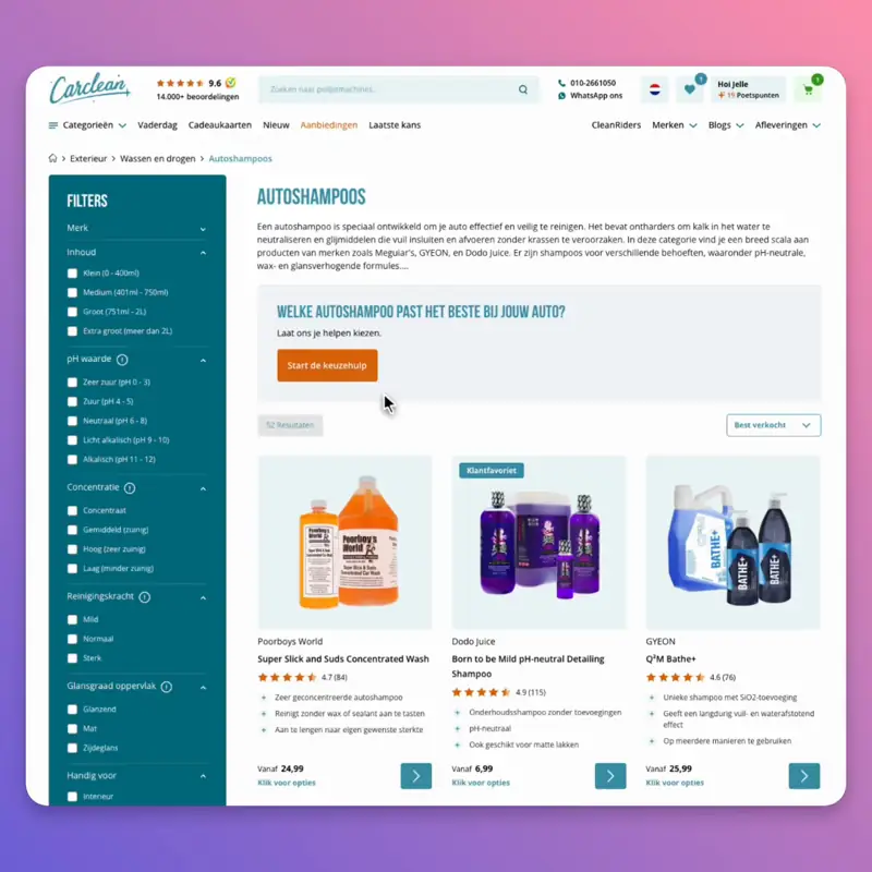 Adviesflow vergeleken met een simpele product quiz